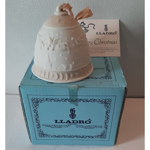 Lladro Collectors Society Christmas Bell Dated 1989 White Beige 5.616 - Picture 10 of 10